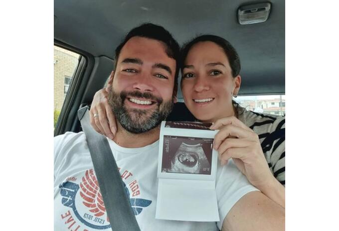 Juan Pablo Obregón y su esposa