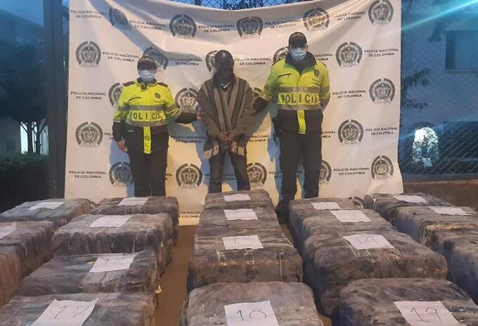 Una tonelada de marihuana fue decomisada en el sector de Suba.