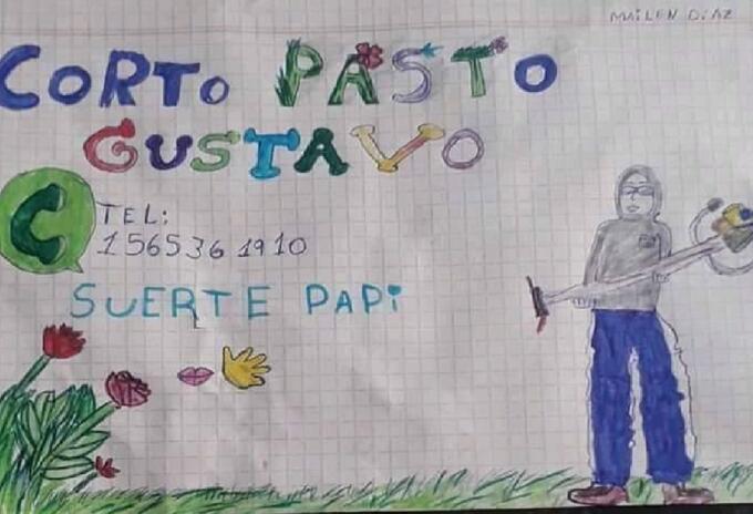 Niña en Argentina hace dibujo para que su padre consiga trabajo