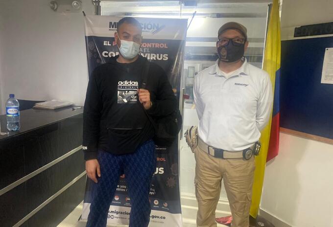 La captura se produjo en el municipio de Melgar (Tolima), donde fue ubicado por oficiales de Migración