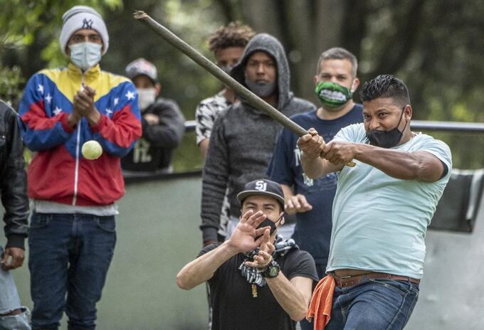 Migrantes venezolanos en Bogotá.