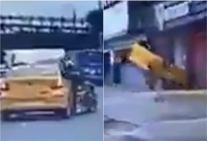 Taxista arrolla a motociclista