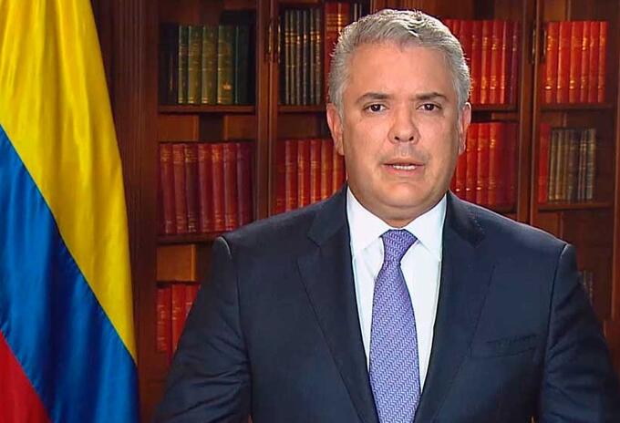 Presidente Iván Duque, en una intervención desde la Casa de Nariño.