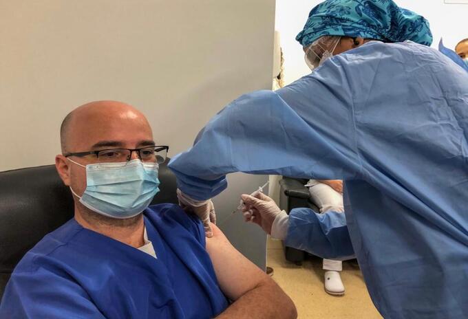 Rubén Darío Amorocho, uno de los primeros vacunados en Rionegro, Antioquia.