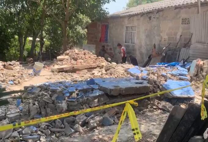 La vivienda se perdió en un 100% junto a los enceres.