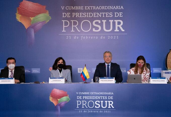Presidente Iván Duque, en la V Reunión Extraordinaria de Presidentes Prosur