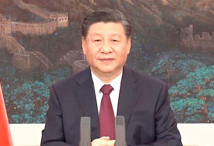 Presidente de la República Popular China, Xi JinPing dando un mensaje a Colombia