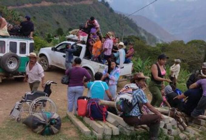 Familias desplazadas en Peque, Antioquia.