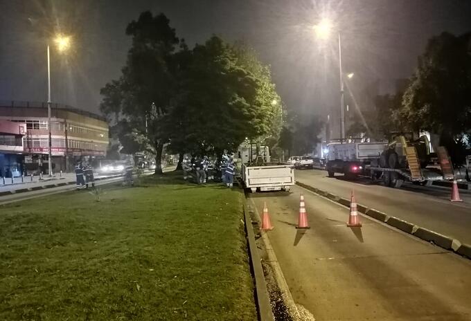 Operativo de limpieza de en la Avenida Suba