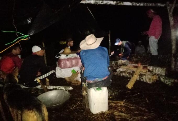 Protesta de campesinos en Anorí, Antioquia.