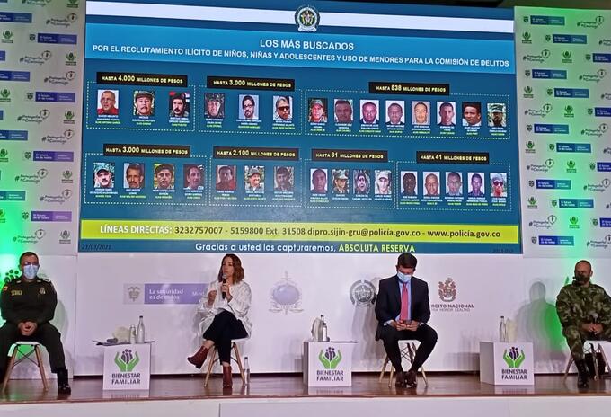 Cartel de los más buscados por reclutamiento de menores Cartel de los más buscados por reclutamiento de menores