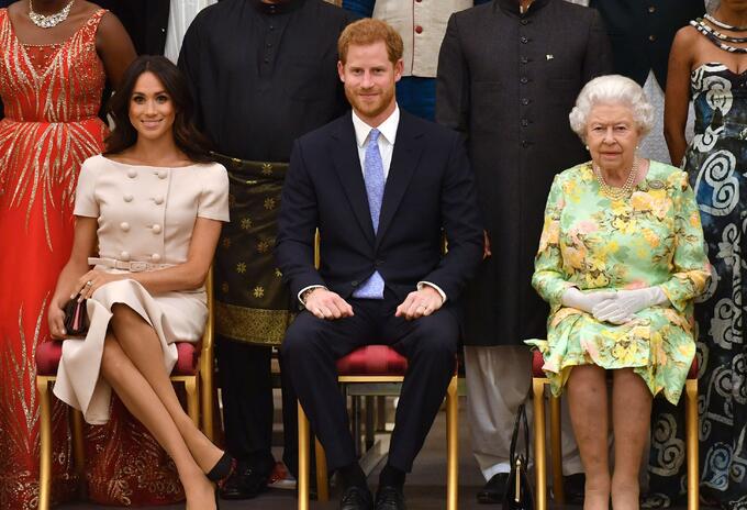 Meghan Markle, Harry y la reina Isabel II
