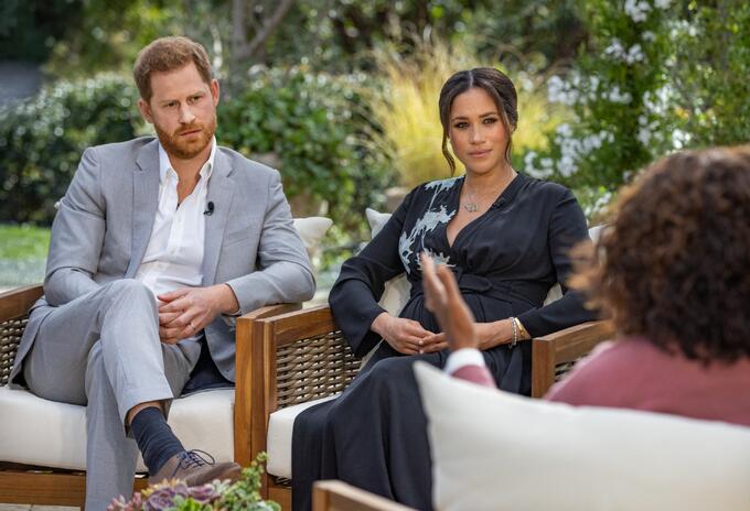 Meghan Markle y Harry en entrevista con Oprah Winfrey