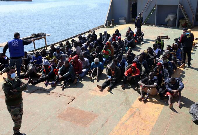 Migrantes en Libia.