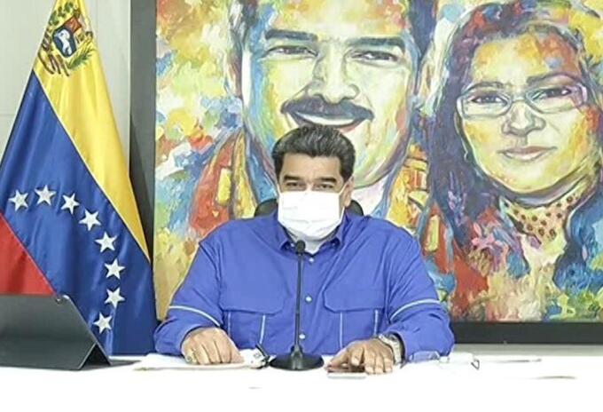 Nicolás Maduro con tapabocas, 7 de marzo de 2021