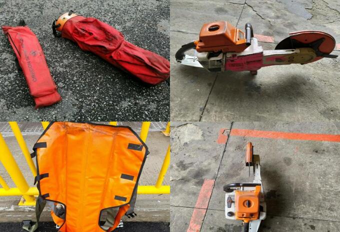 Estos son los equipos que les robaron a los Bomberos en Medellín.