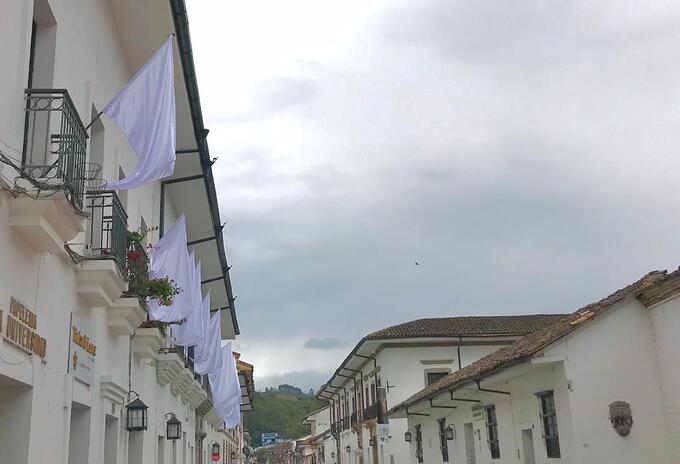 Argelia y otros municipios del Cauca colgaron sus banderas en las fachadas de sus casas, como símbolo derechazo a la violencia.
