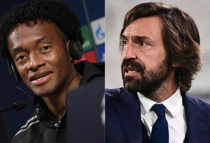 Juan Guillermo Cuadrado y Andrea Pirlo Juan Guillermo Cuadrado y Andrea Pirlo