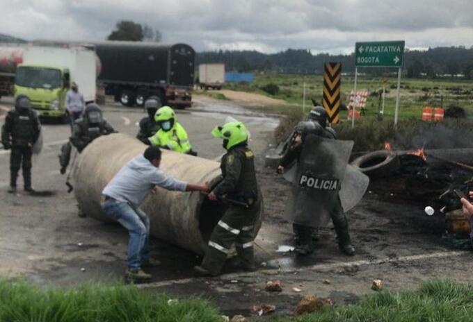Protestas en Facatativá, en Cundinamarca