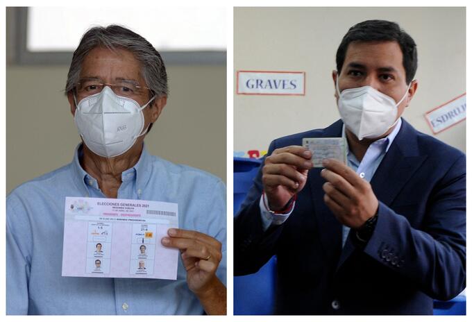 Guillermo Lasso y Andrés Arauz votaron en las elecciones en Ecuador