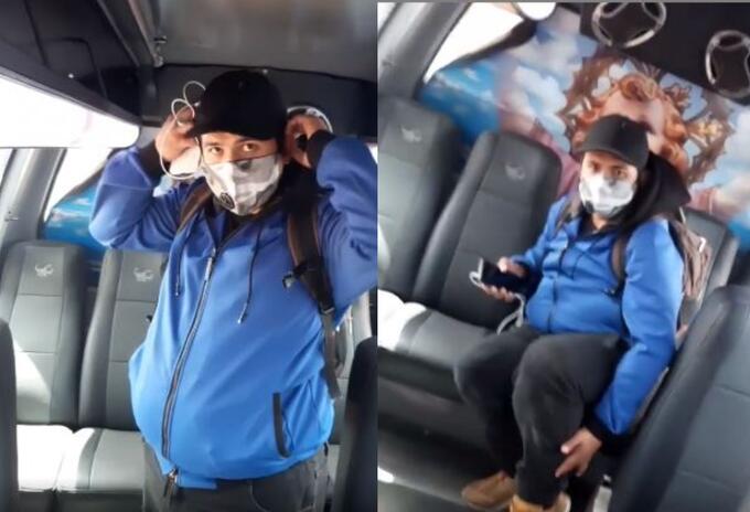 Hombre se toca delante de una mujer en Bogotá