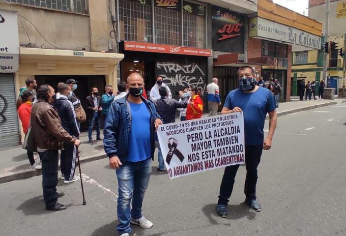 Protestas en Bogotá en cuarentena