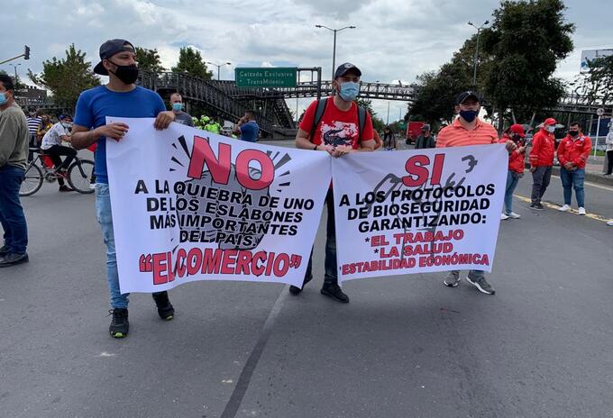 Protestas en Bogotá por reforma tributaria y cuarentenas