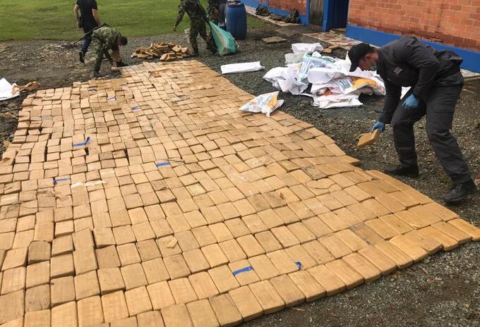 Este fue el clorhidrato de cocaína que fue incautado por la Fiscalía y el Ejército en Valle del Cauca