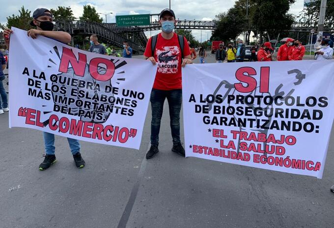 Protestas en Bogotá por reforma tributaria y cuarentenas