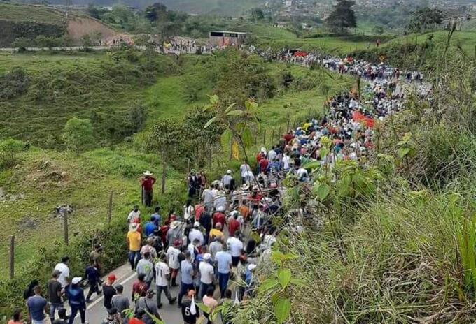 Marcha en Anorí, Antioquia.