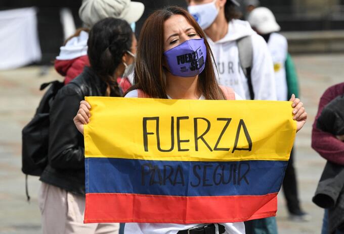 Protestas en medio del paro nacional, en Bogotá.