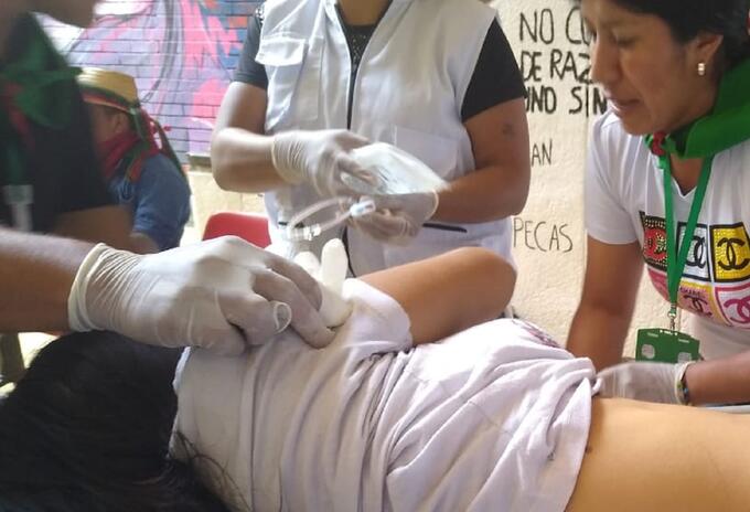 Indígenas heridos en Cali Indígenas heridos en Cali