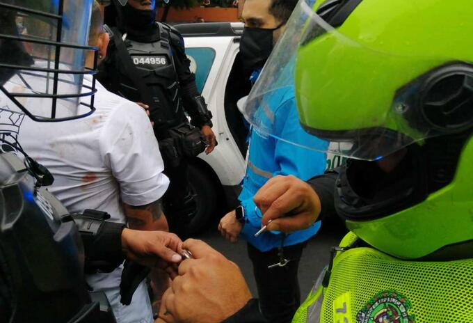 Capturas tras los disturbios en Medellín.