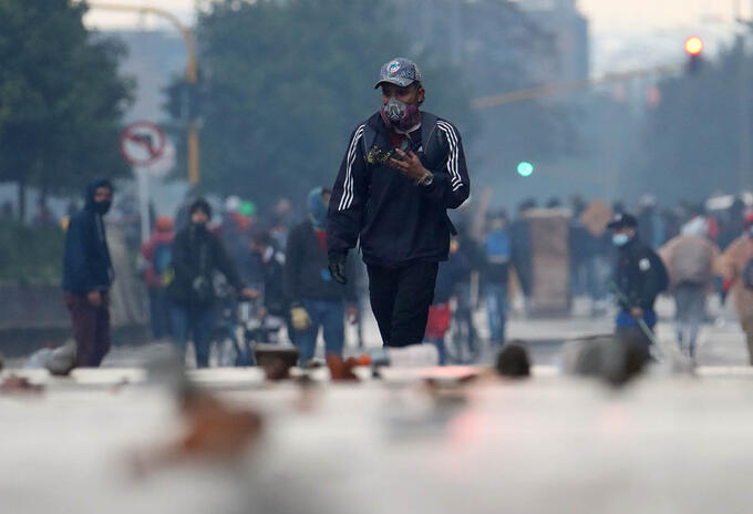 Disturbios en Bogotá durante las marchas del 1 de mayo de 2021