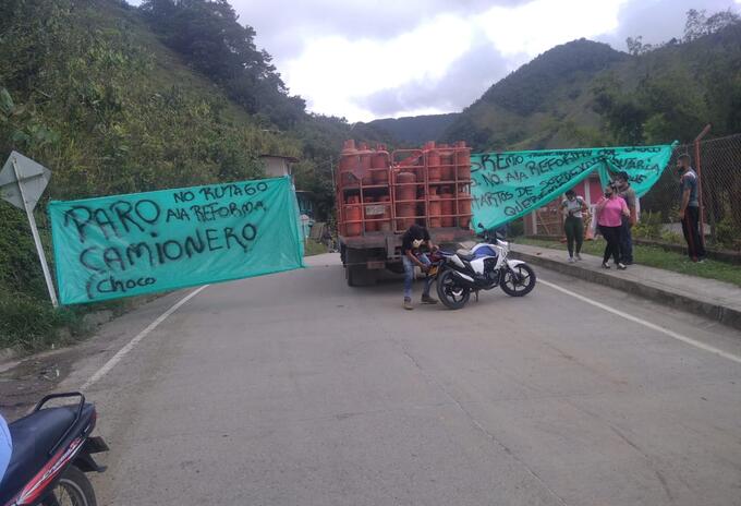 bloqueos vía Risaralda- Chocó