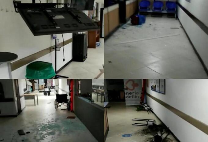 Así quedó la Unidad Permanente de Derechos Humanos en Medellín.
