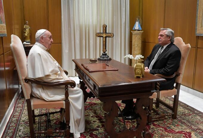 Papa Francisco y Alberto Fernández, presidente de Argentina