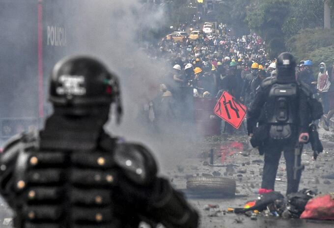 Protestas del paro nacional, en Medellín.