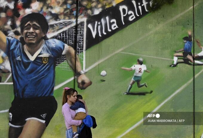 Mural de Diego Maradona en Argentina