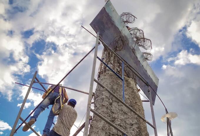 Avanza la construcción del ‘Monumento a la Resistencia’ al oriente de Cali.