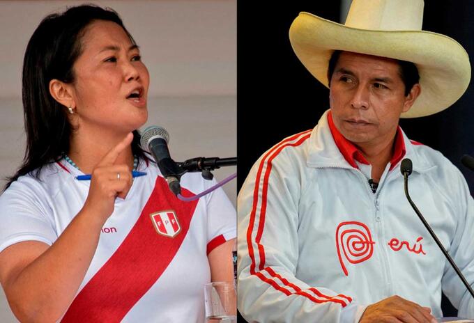 Keiko Fujimori y Pedro Castillo