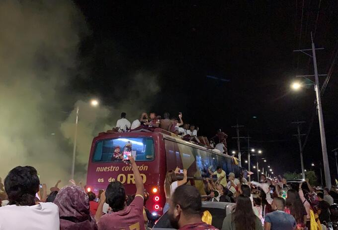 Recibimiento Deportes Tolima en Ibagué.