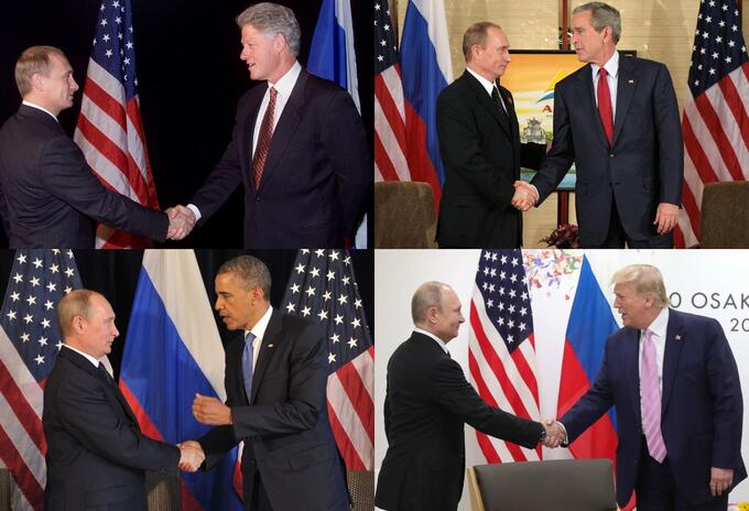 Vladimir Putin y los presidentes de Estados Unidos