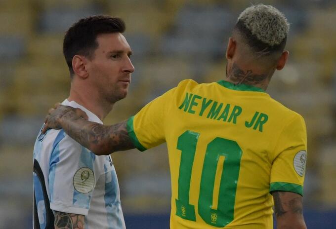 Messi y Neymar en final de la Copa América 2021 Messi y Neymar en final de Copa América 2021