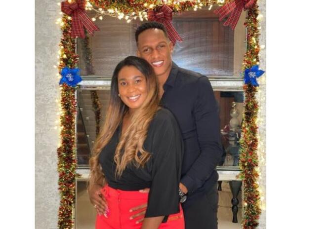 Yerry Mina y su novia Yeraldine Molina Yerry Mina y su novia Yeraldine Molina