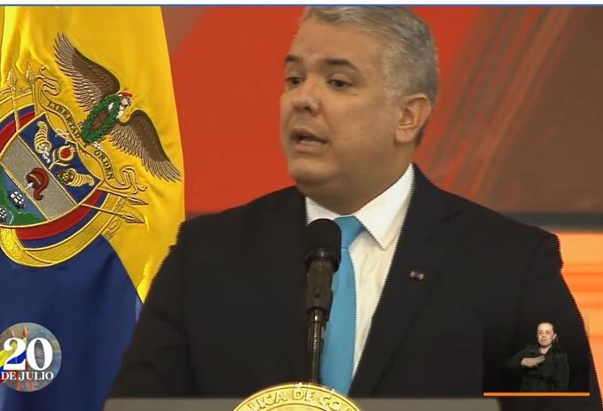Iván Duque durante instalación del Congreso en 2021.