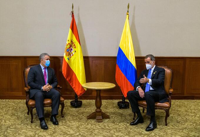 El presidente Iván Duque se reunión, este miércoles, con el Rey Felipe VI de España en Lima, Perú