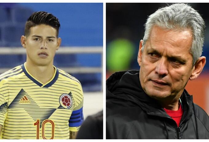 James Rodríguez y Reinaldo Rueda