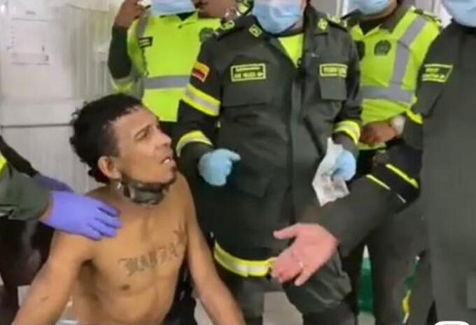 Herido en protestas en Barranquilla.