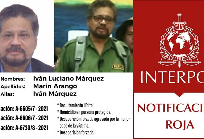 Circular roja de interpol a Iván Márquez Circular roja de interpol a Iván Márquez